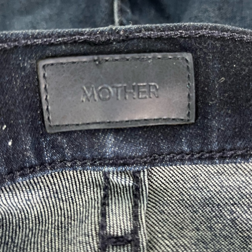Mother The Mid Rise Dazzler Ankle Straight Leg Stretch Dark Wash Jeans - Picture 9 of 15
